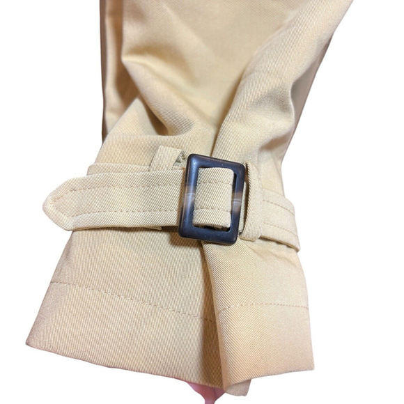 NWT Topshop Trench Coat Double Breasted Belted Sand Mustard Sz. 10 - Picture 5 of 13